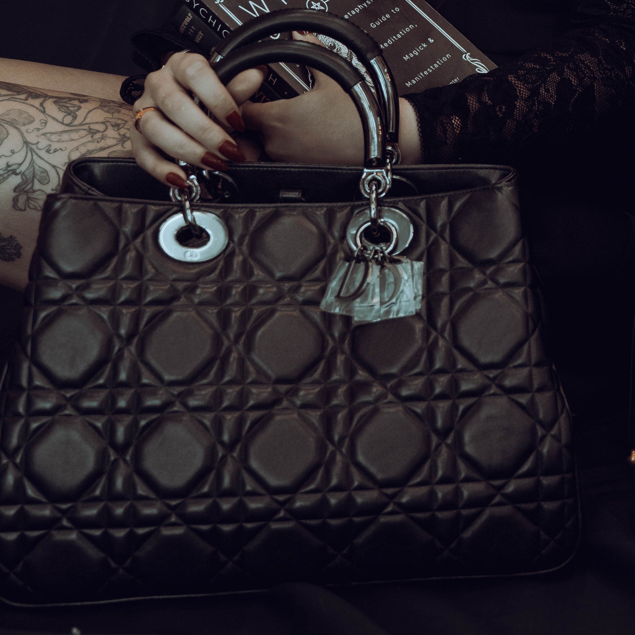 Christian Dior Lady 95.22 Bag Cannage Embossed Leather Large - Replica Handbags