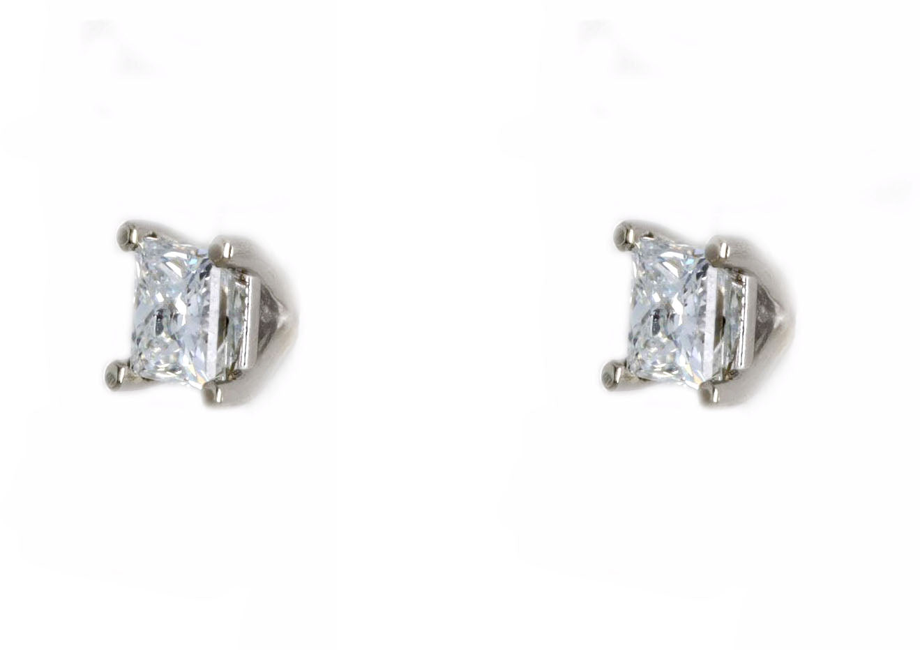 0.56 Carat Total Weight Princess Cut Diamond Martini Stud Earrings in 14K White Gold - Replica Handbags