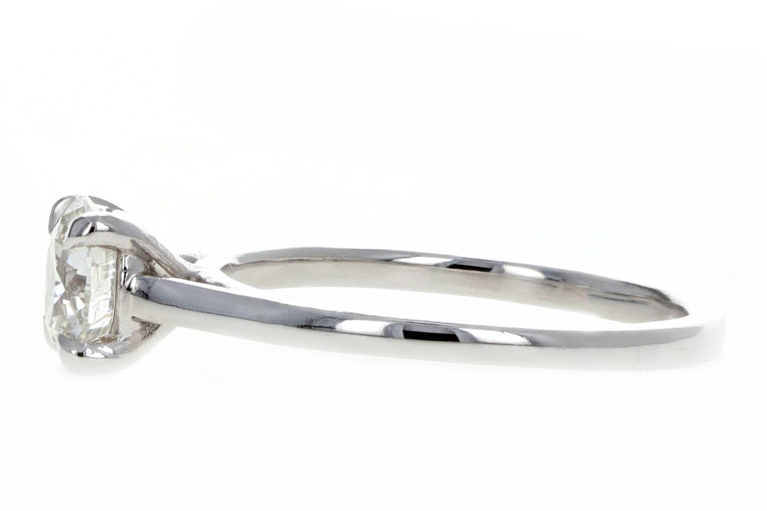 0.97 Carat Round Brilliant Diamond Solitaire Engagement Ring in 14K White Gold GSI Certified - Replica Handbags