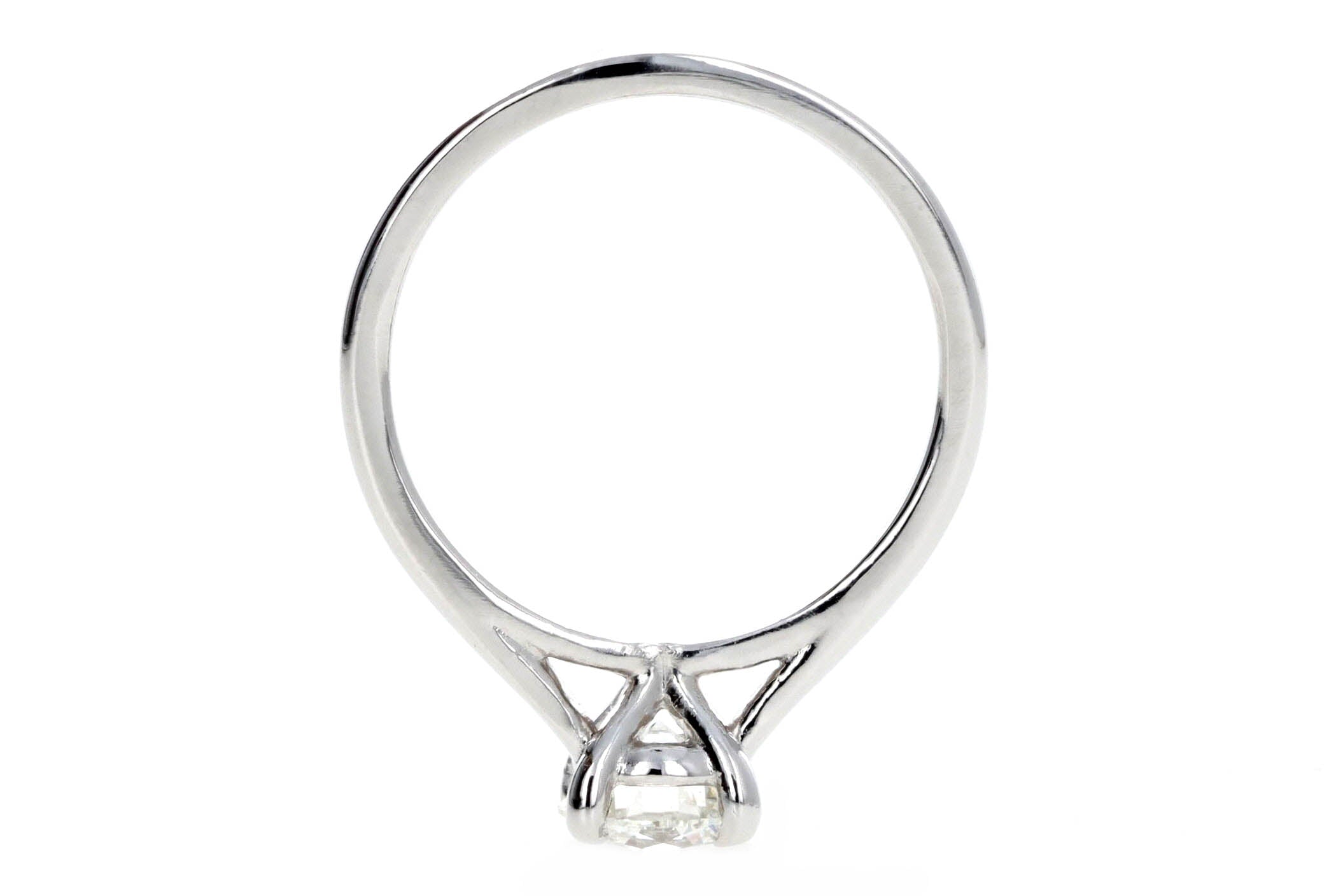 0.97 Carat Round Brilliant Diamond Solitaire Engagement Ring in 14K White Gold GSI Certified - Replica Handbags