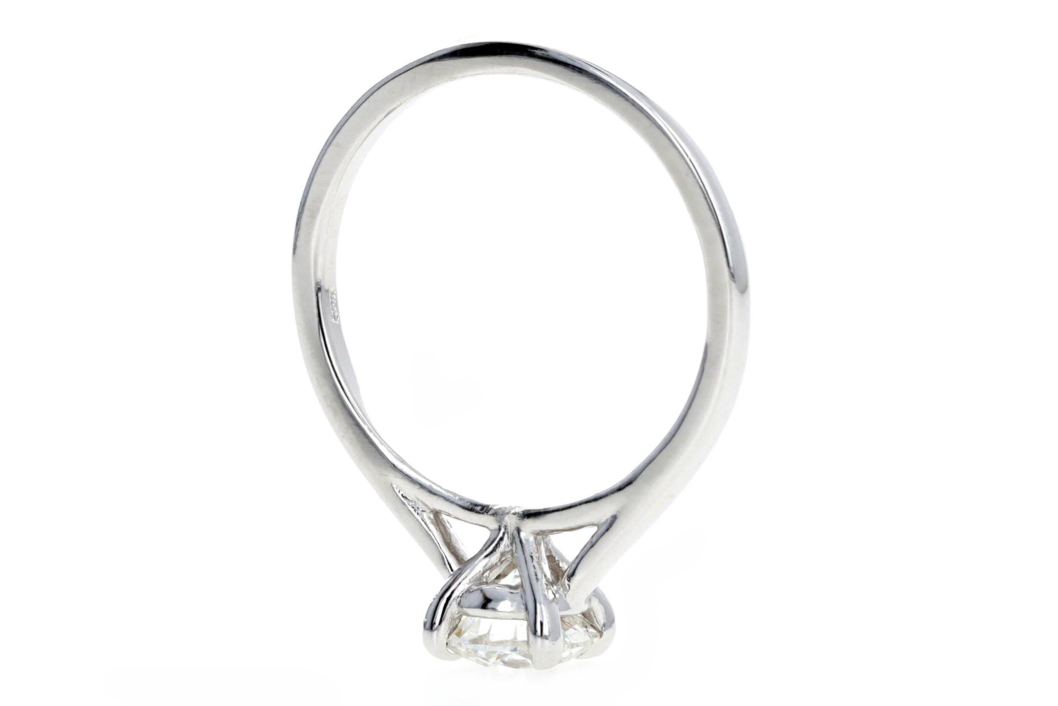 0.97 Carat Round Brilliant Diamond Solitaire Engagement Ring in 14K White Gold GSI Certified - Replica Handbags