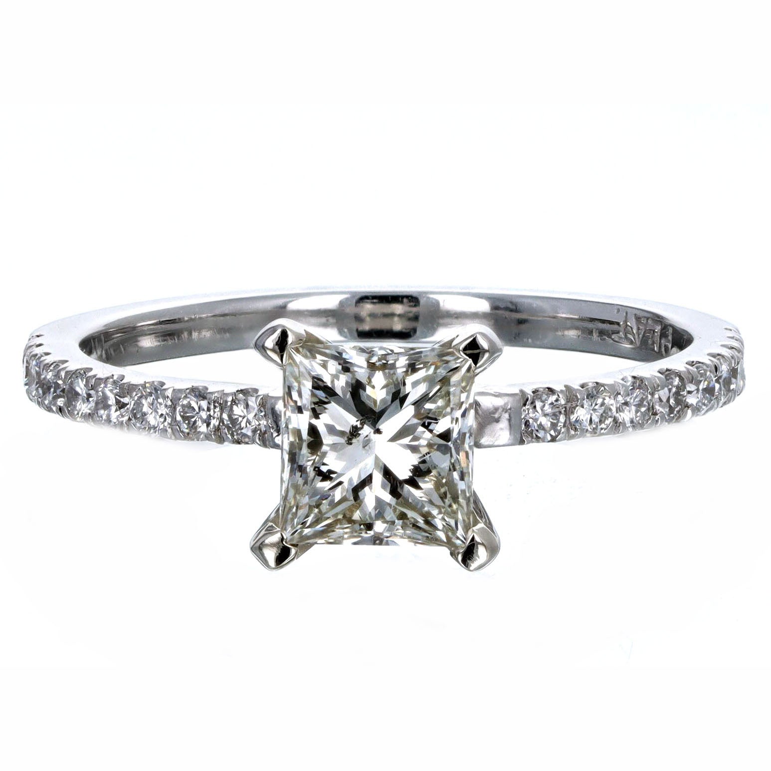 0.99 Carat Princess Cut Diamond Engagement Ring in Platinum GIA Certified - Replica Handbags