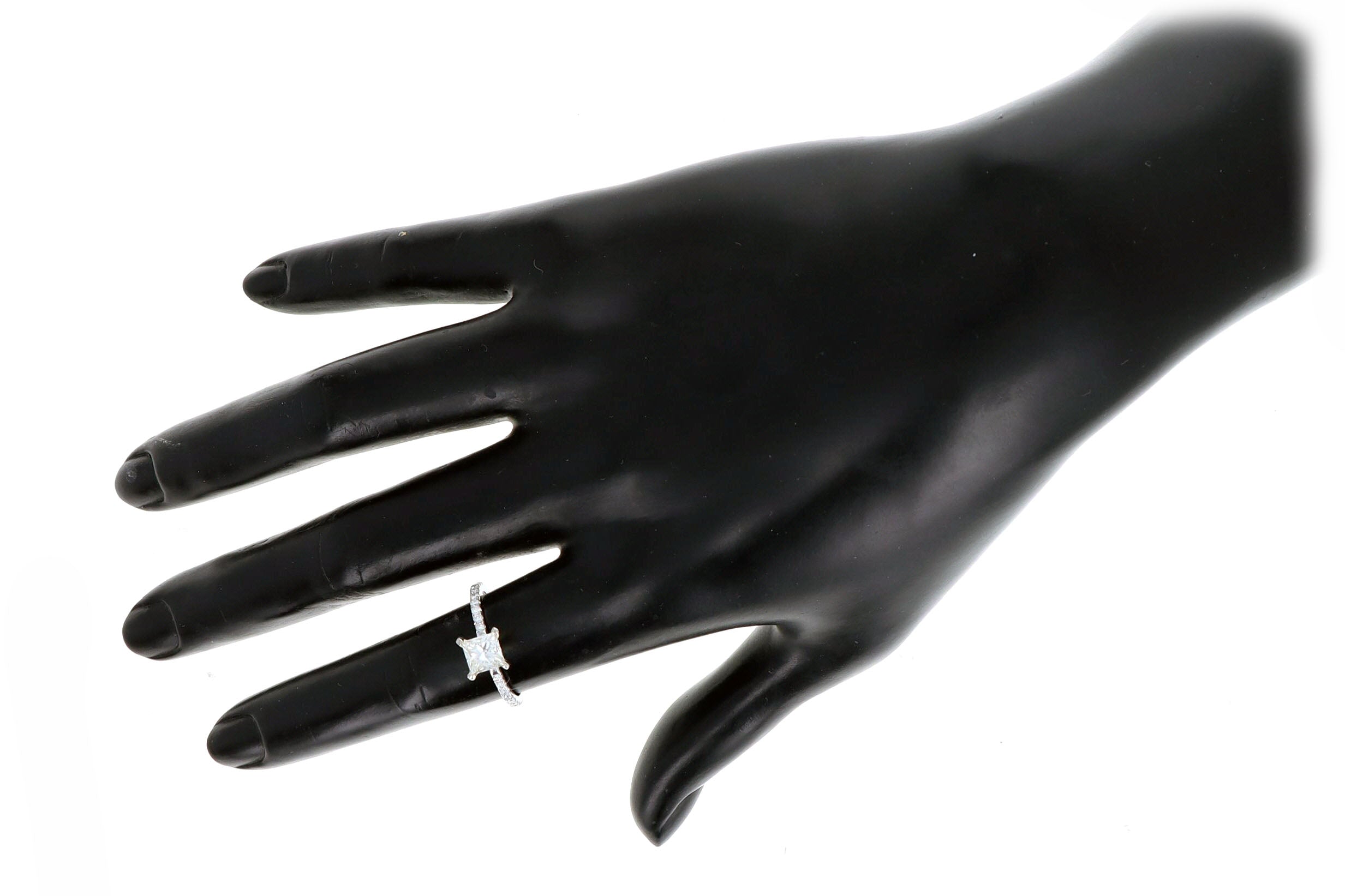 0.99 Carat Princess Cut Diamond Engagement Ring in Platinum GIA Certified - Replica Handbags