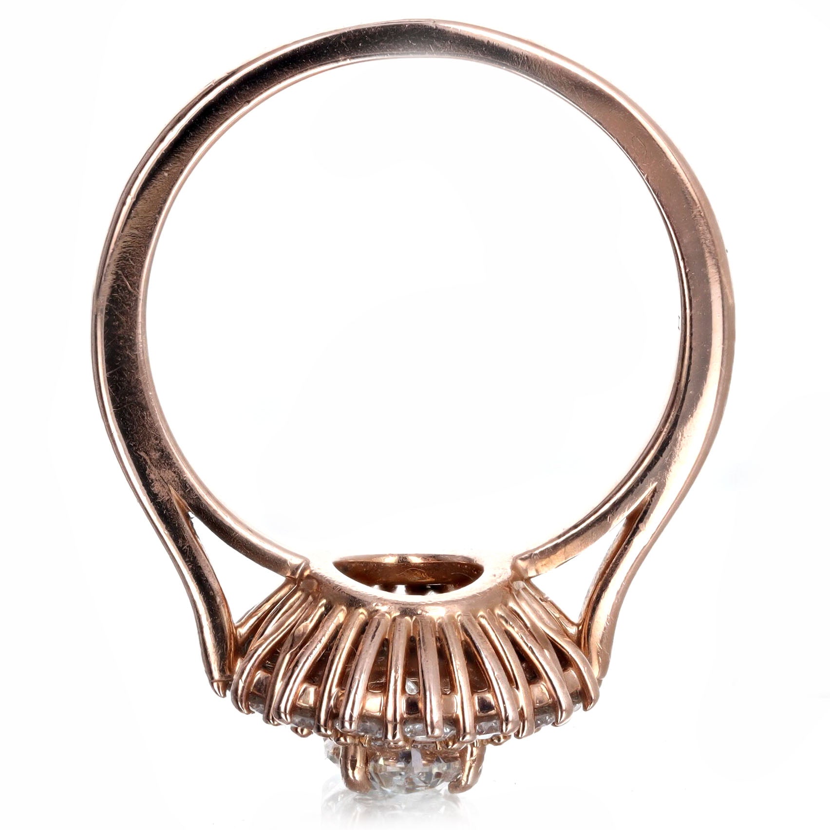 0.70 Carat Oval Diamond Double Halo Engagement Ring in 14K Rose Gold -  Replica Handbags 