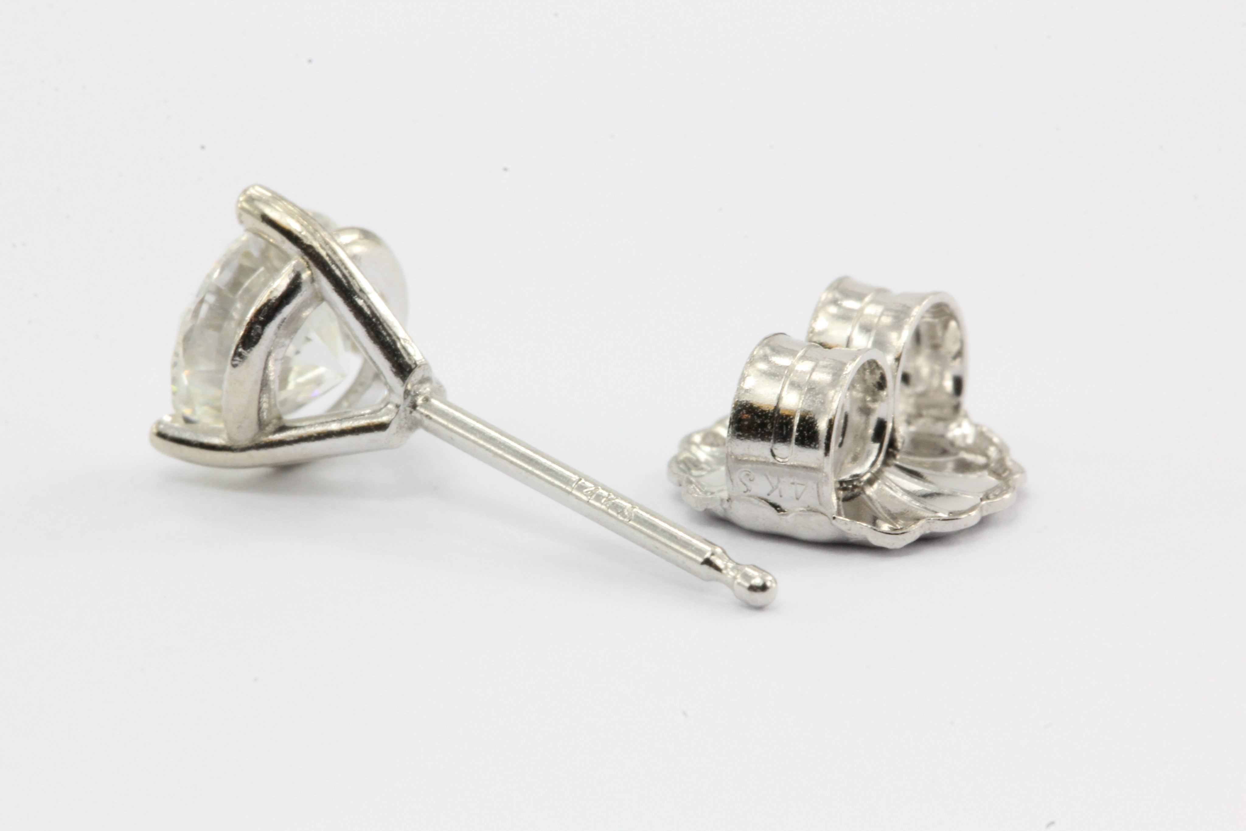 1 CTW Diamond 14K White Gold Earring Studs 1 -  Replica Handbags 