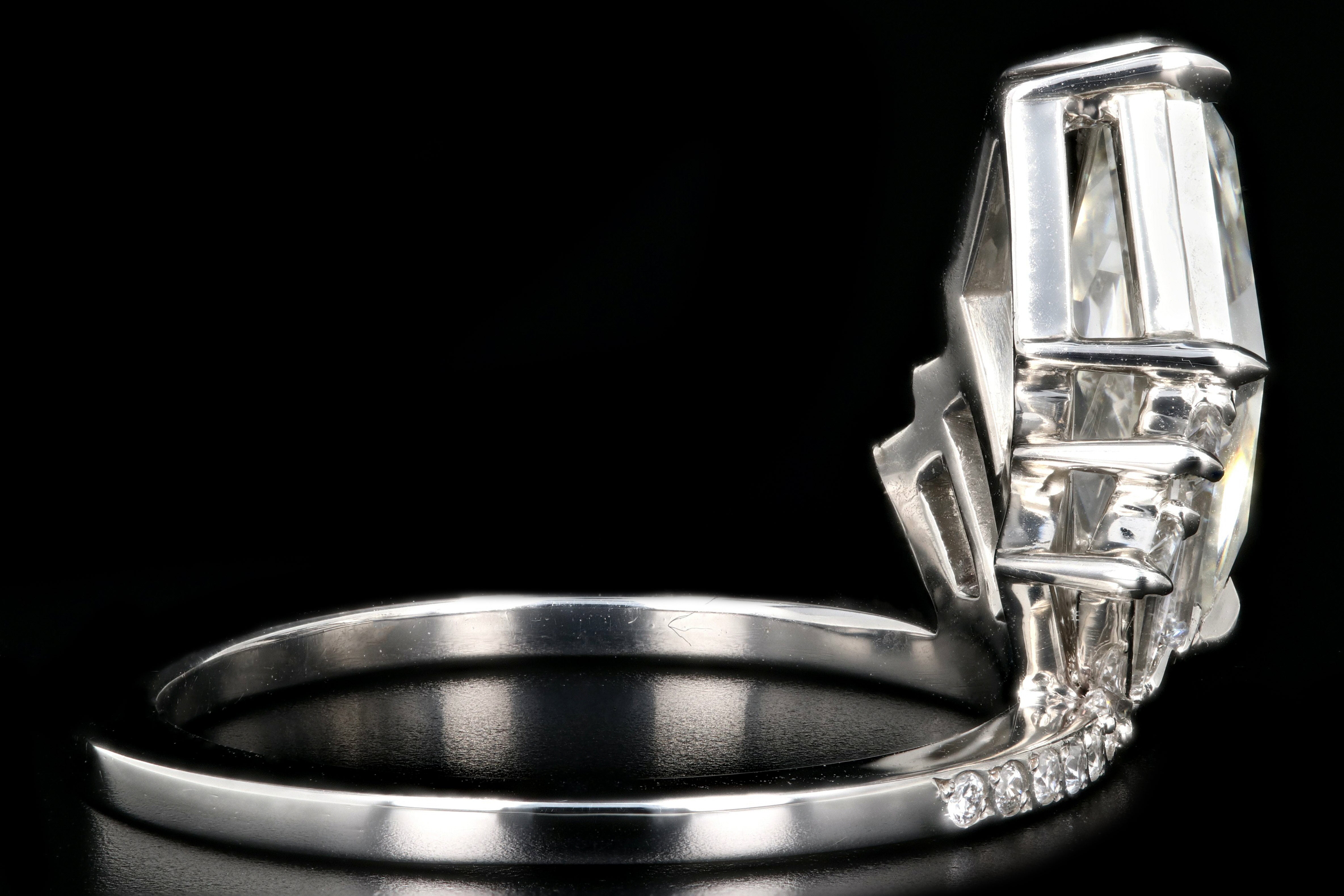 "The Gatsby" Platinum 2.49 Carat Kite/Lozenge Cut Diamond Engagement Ring - Replica Handbags
