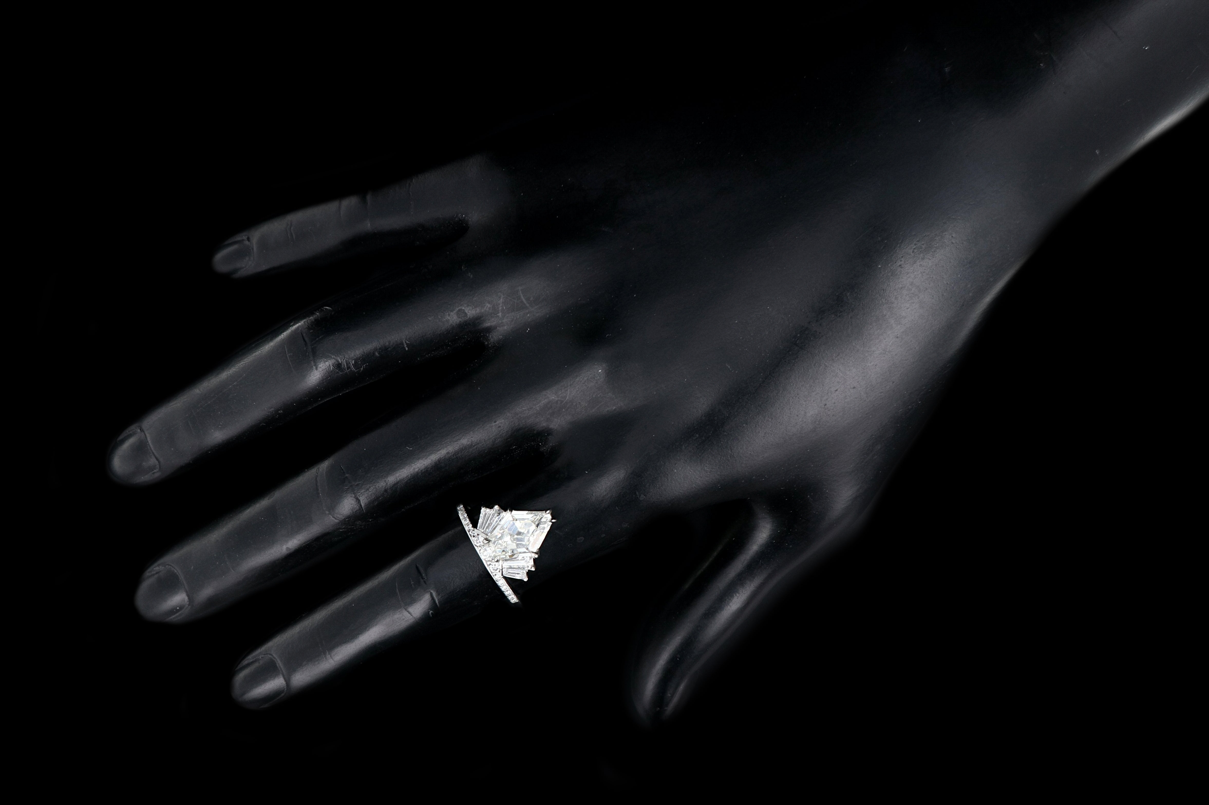 "The Gatsby" Platinum 2.49 Carat Kite/Lozenge Cut Diamond Engagement Ring - Replica Handbags