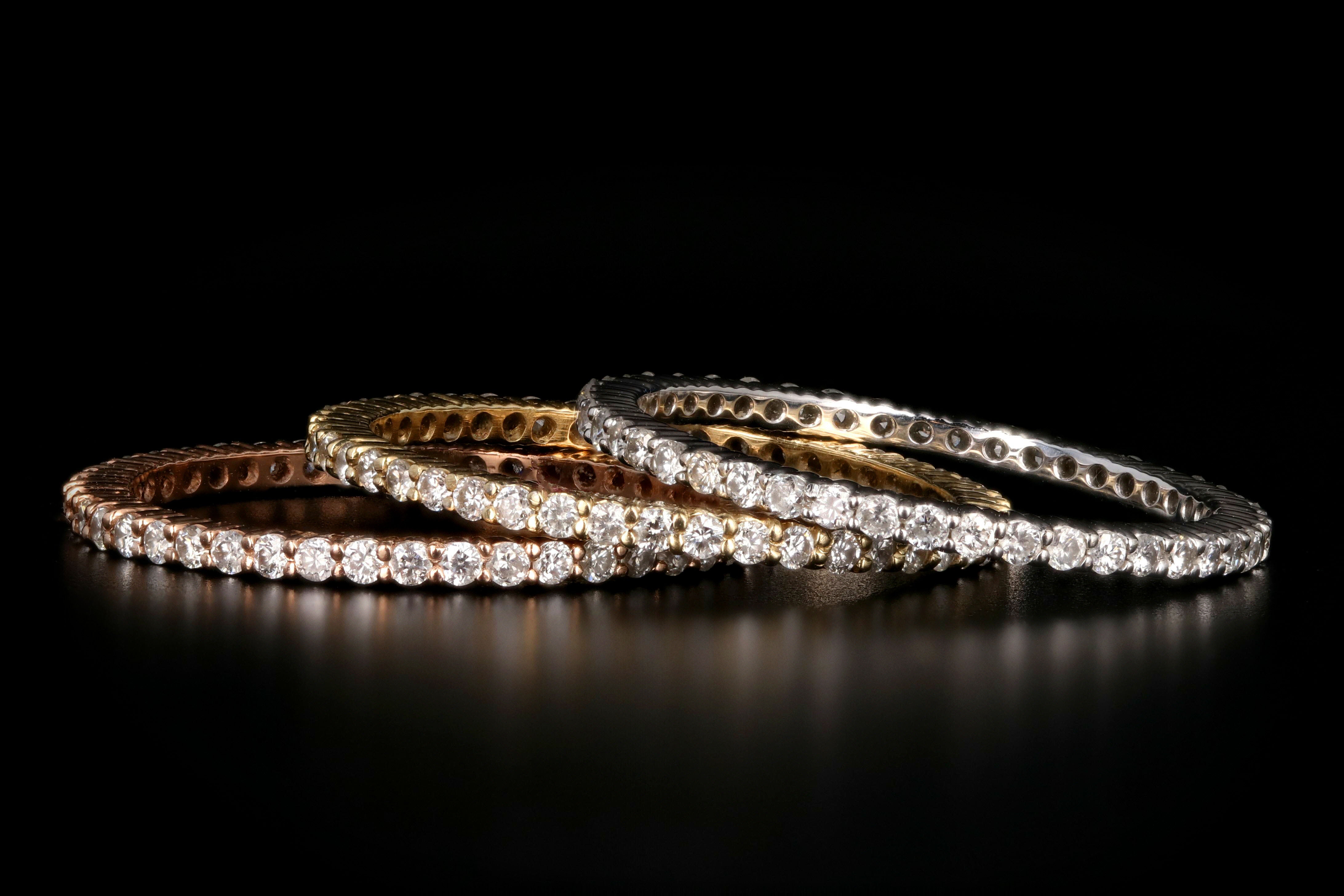 14K Gold 0.38 Carat Round Diamond Eternity Band - Replica Handbags