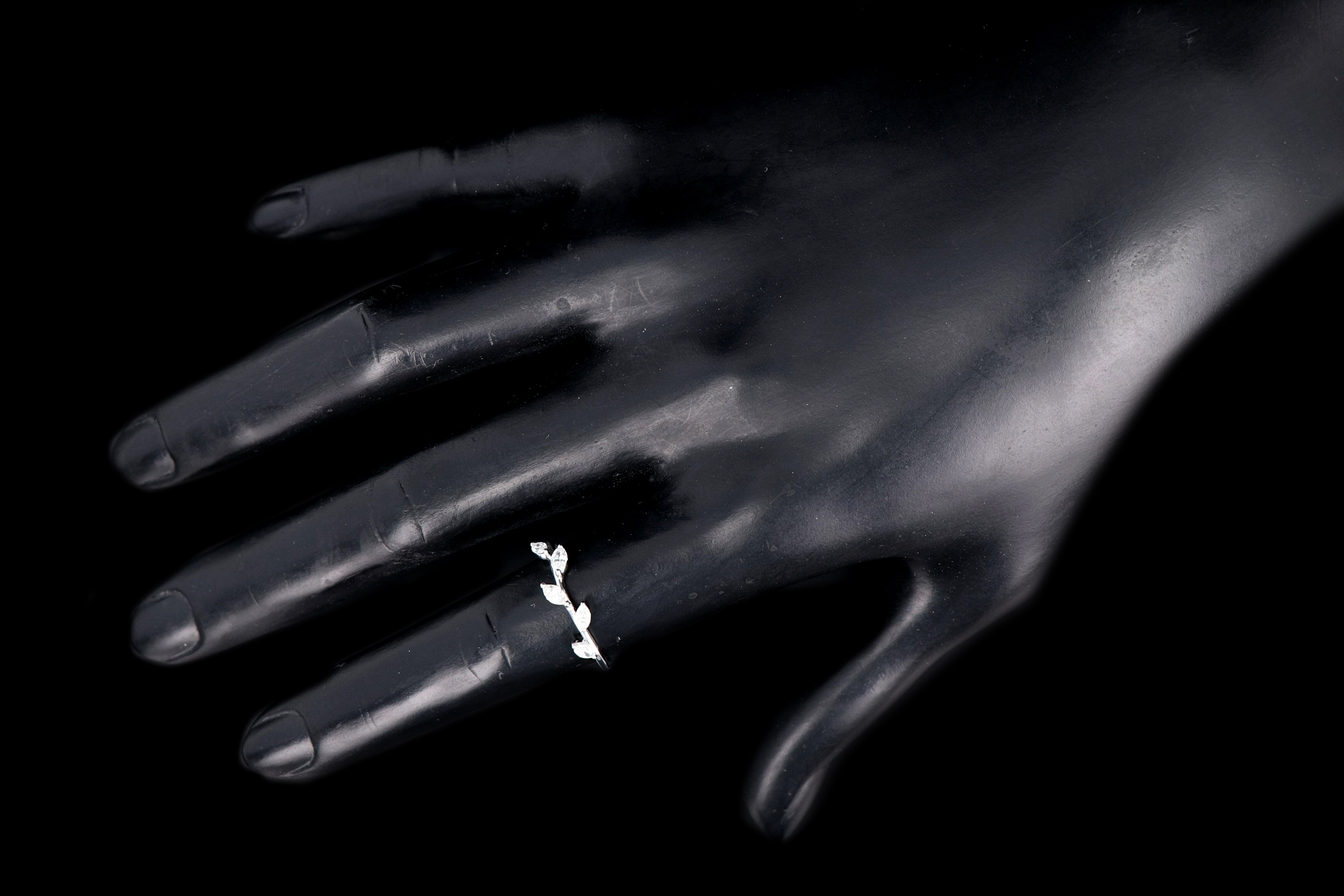 14K Gold Gold 0.25 Carat Marquise Diamond Leaf Band - Replica Handbags