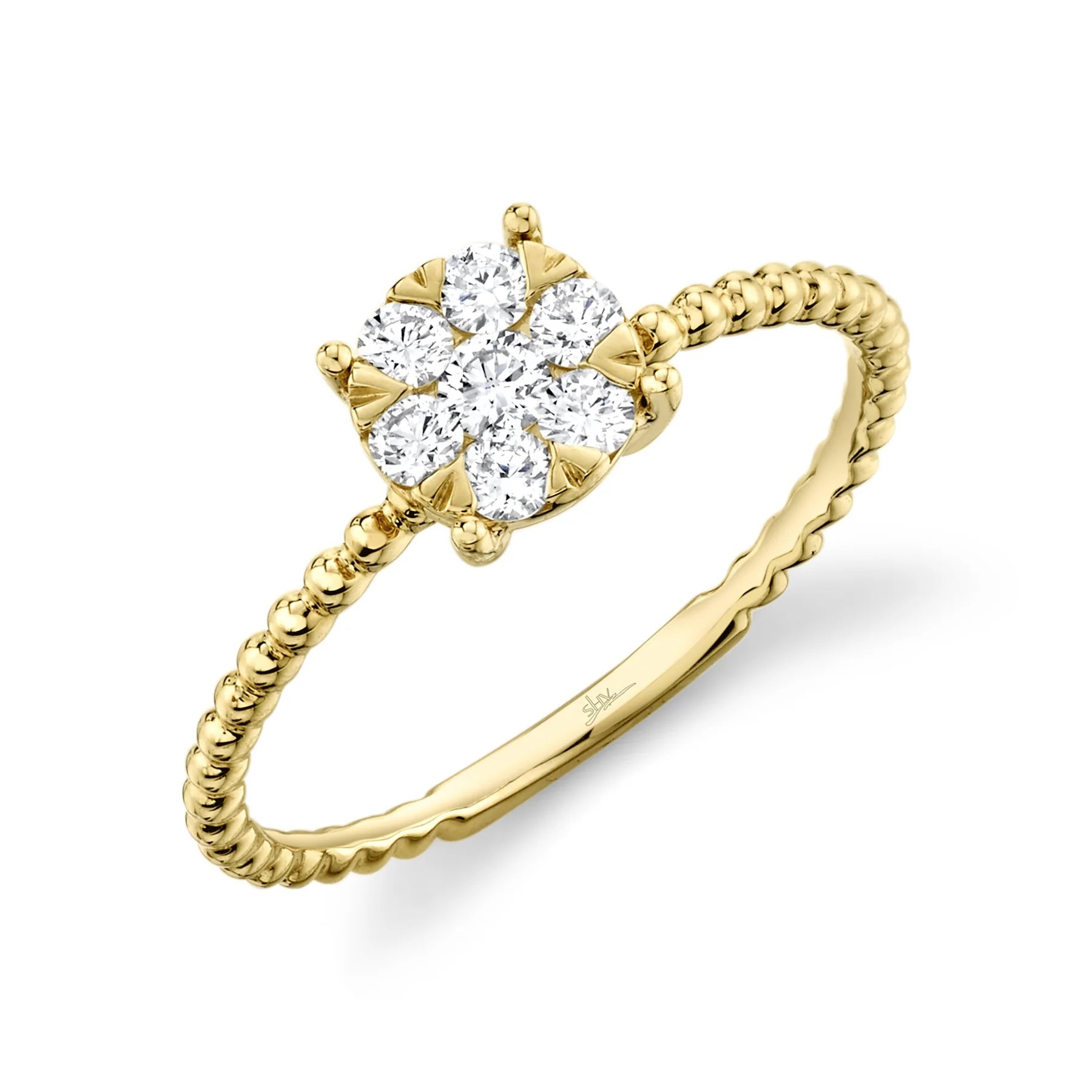 0.35 Carat Total Weight Diamond Cluster Ring in 14K White or Yellow Gold - Replica Handbags