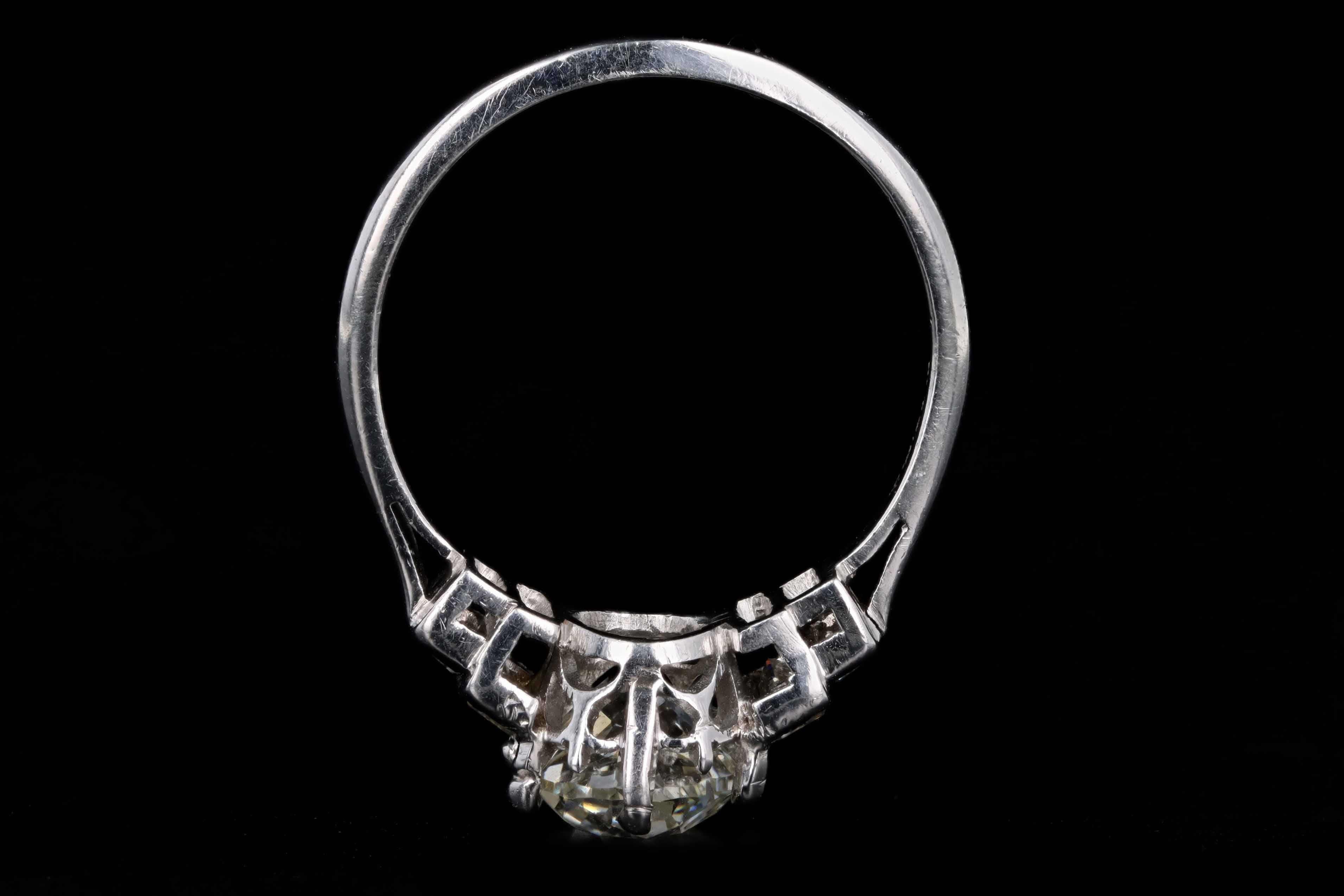 Art Deco Platinum 1.65 Carat Old European Cut Diamond Engagement Ring IGI Certified - Replica Handbags