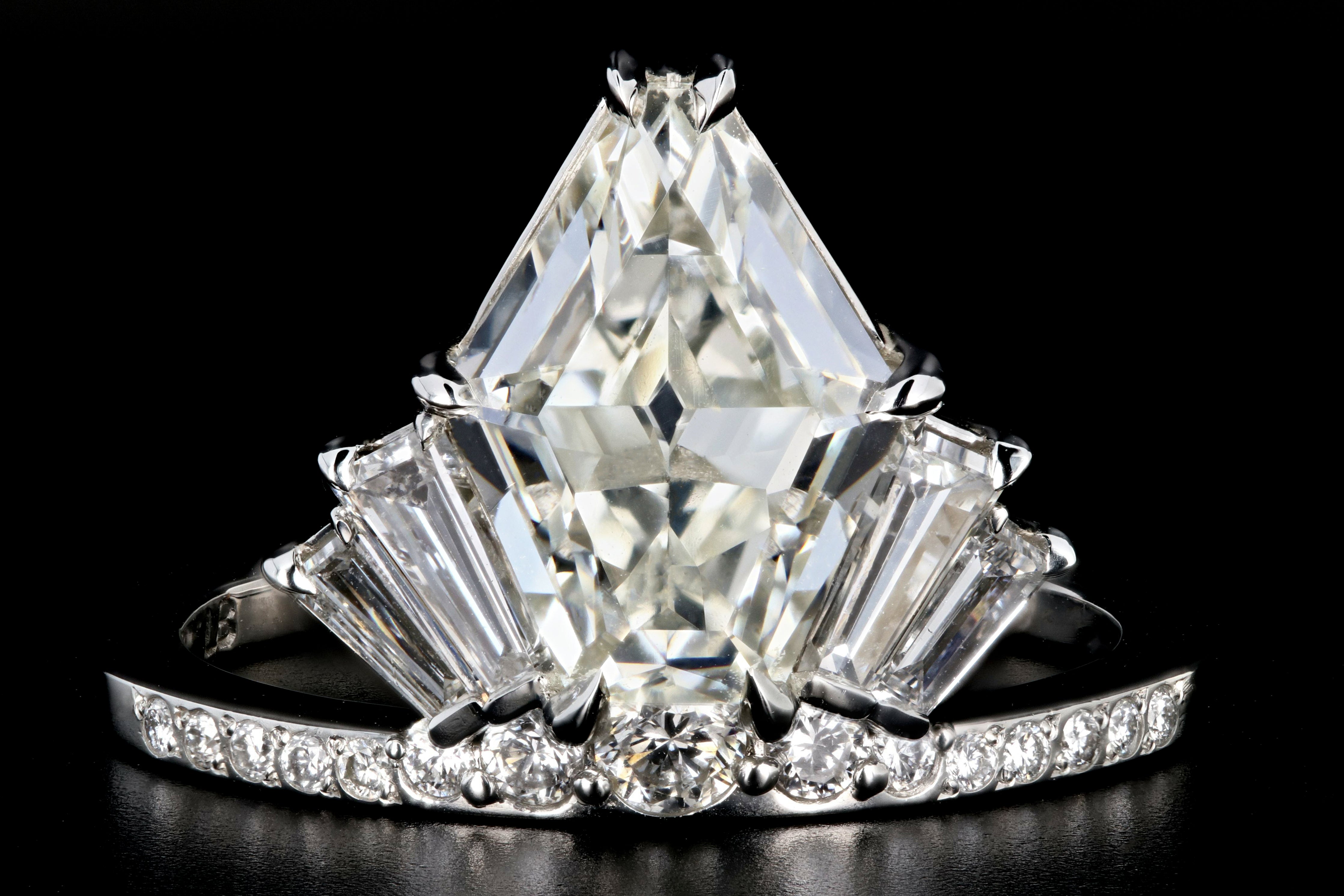 "The Gatsby" Platinum 2.49 Carat Kite/Lozenge Cut Diamond Engagement Ring - Replica Handbags
