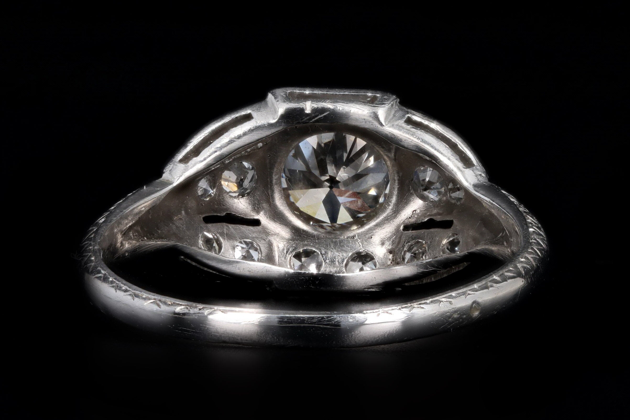 Art Deco Platinum .63 Carat Old European Cut Diamond Engagement Ring - Replica Handbags
