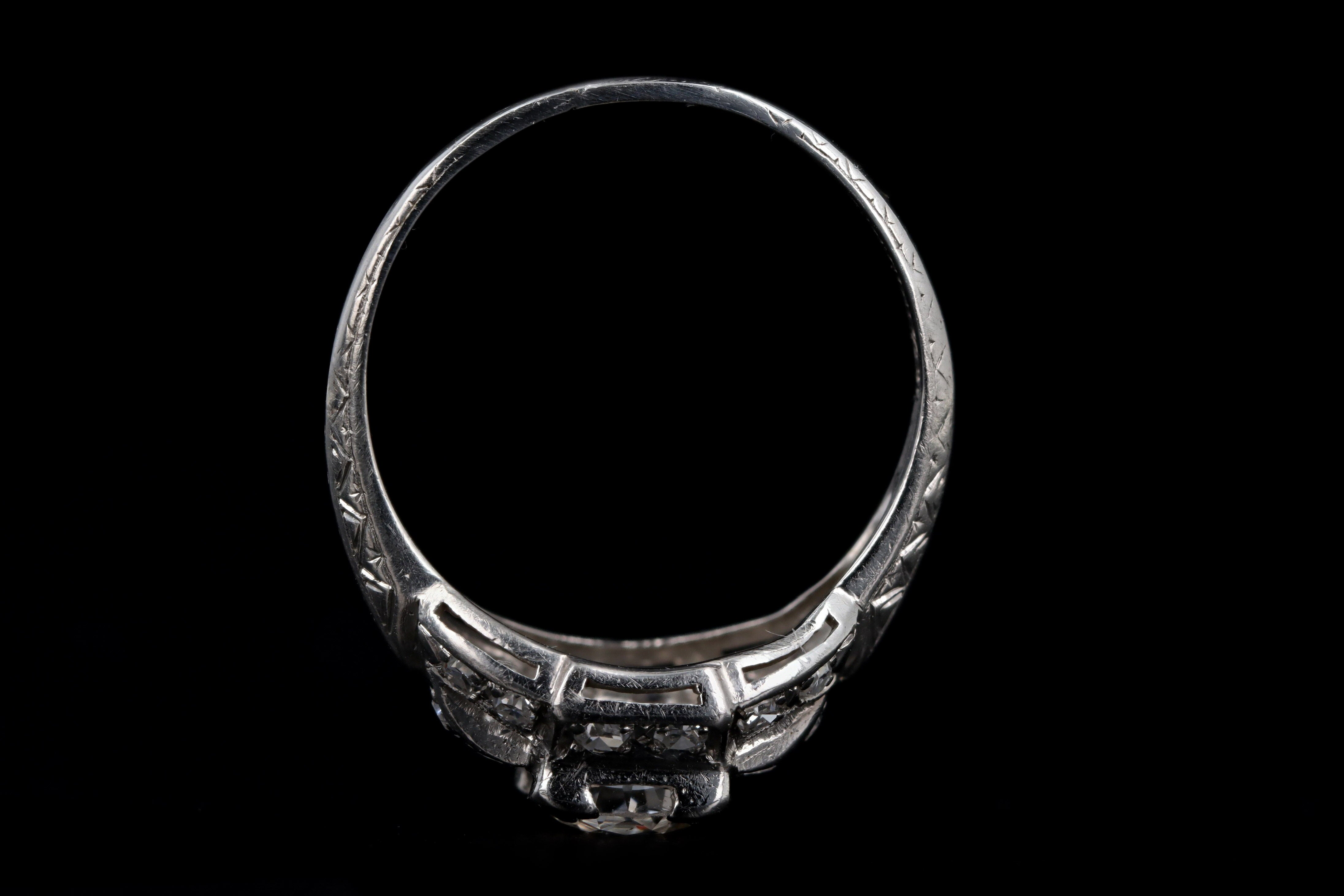 Art Deco Platinum .63 Carat Old European Cut Diamond Engagement Ring - Replica Handbags