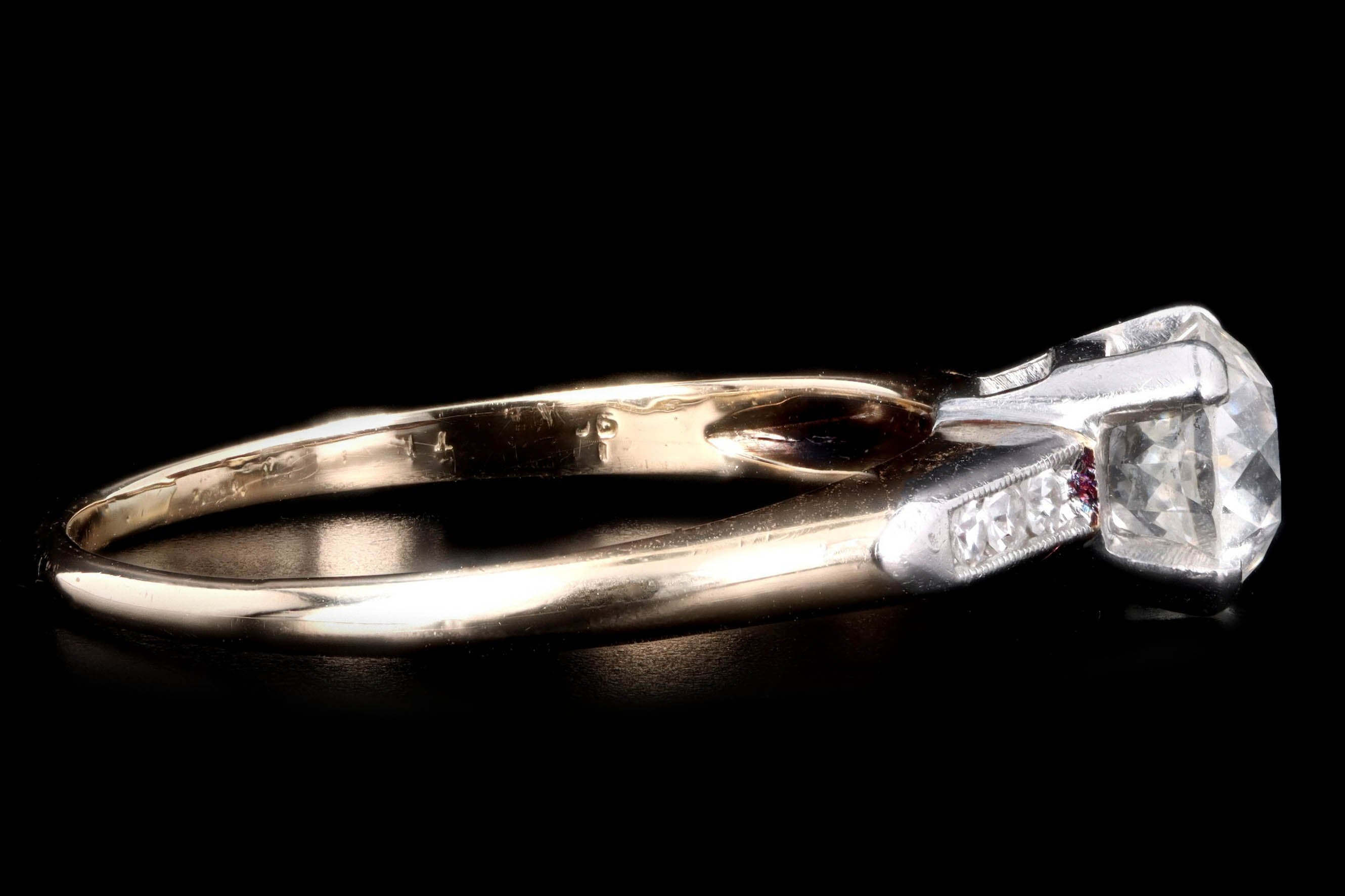 Art Deco 14K Yellow Gold .70 Carat Old European Cut Diamond Engagement Ring -  Replica Handbags 