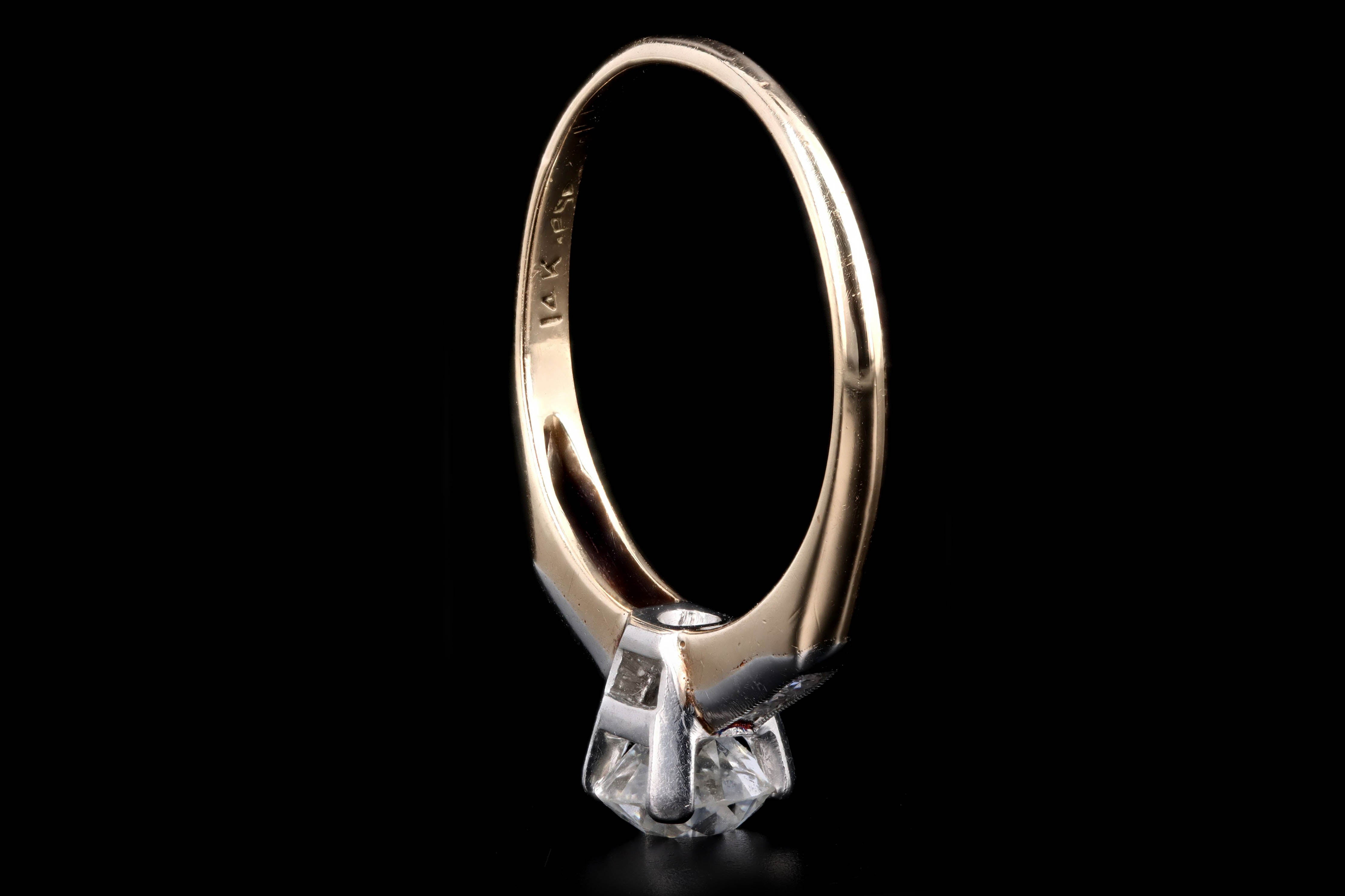 Art Deco 14K Yellow Gold .70 Carat Old European Cut Diamond Engagement Ring -  Replica Handbags 