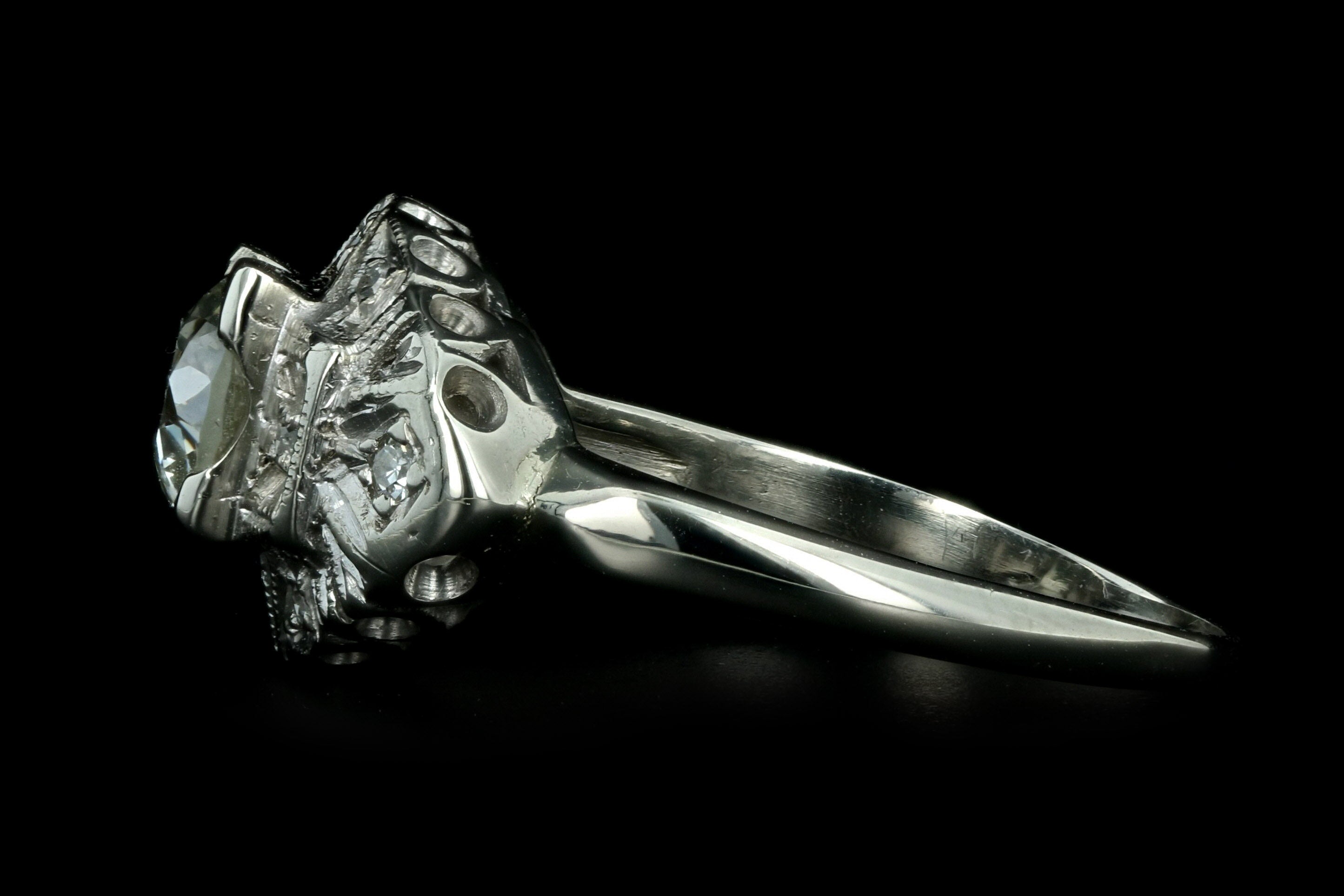 Art Deco 14K White Gold 1 Carat Old European Cut Diamond Engagement Ring -  Replica Handbags 