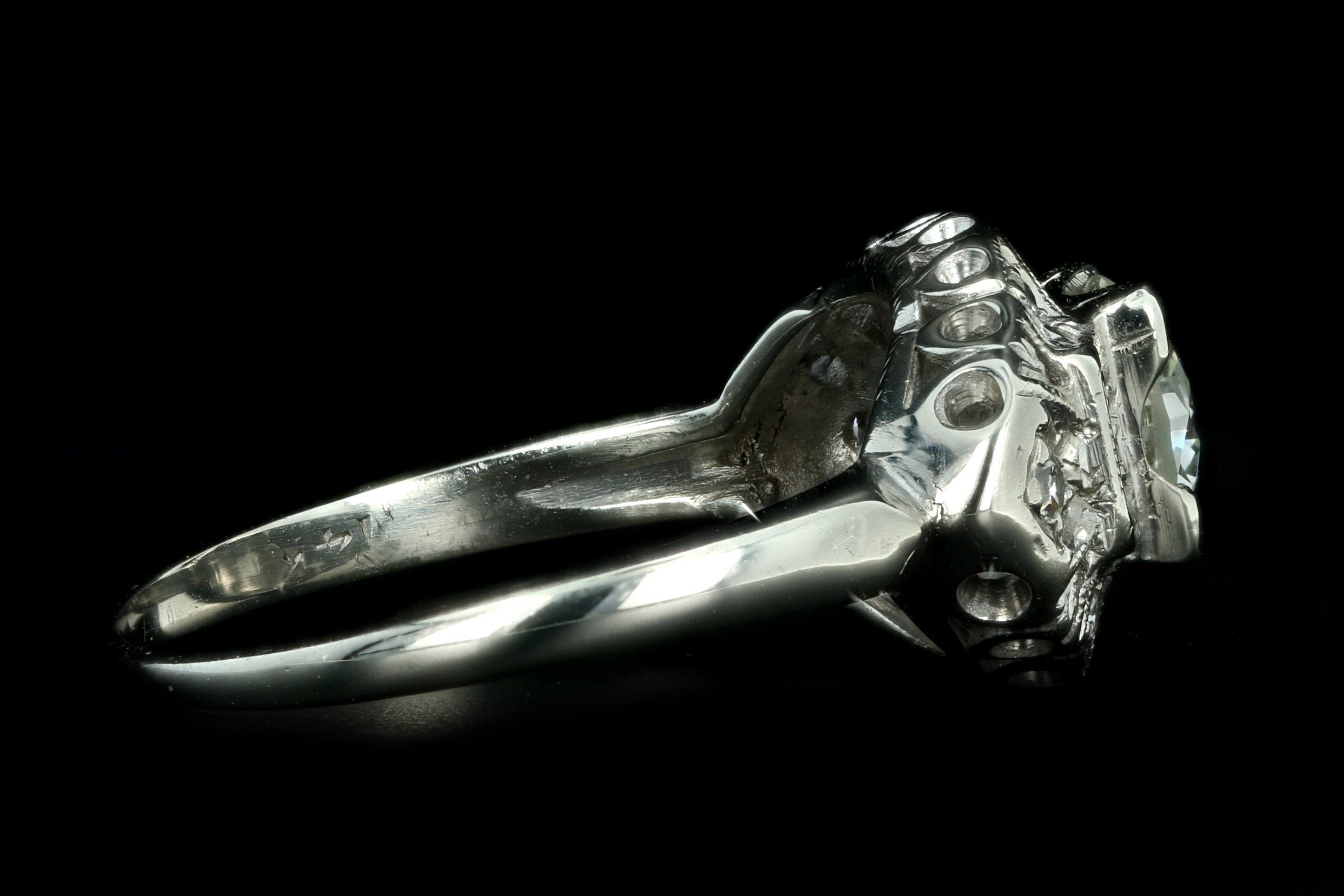 Art Deco 14K White Gold 1 Carat Old European Cut Diamond Engagement Ring - Replica Handbags