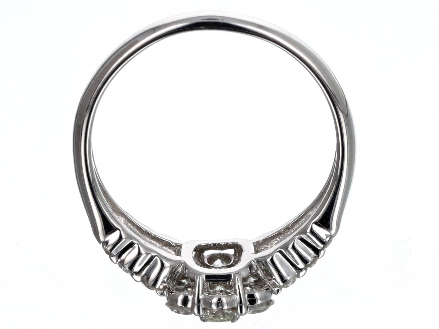 0.17 Carat Emerald Cut Diamond Halo Engagement Ring in Platinum - Replica Handbags